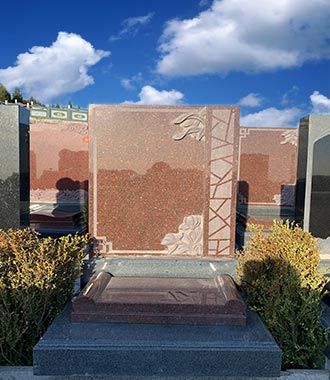 沈陽墓地陶然玫瑰園紅棕墓碑展示